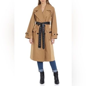 Avec Les Filles Two Tone Trench Coat